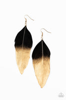 Paparazzi Fleek Feathers Black Earrings