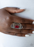 Paparazzi Undefinable Dazzle Red Ring - Life of the Party