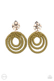 Paparazzi Whimsically Wicker Green Earrings