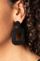 Paparazzi Beaded Bella Black Earrings