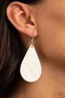 Paparazzi Beach Garden White Earrings