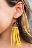 Paparazzi Easy To PerSUEDE Yellow Earrings