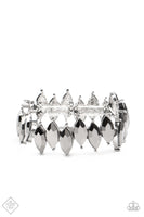 Paparazzi Fiercely Fragmented Silver Bracelet