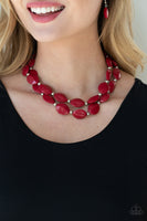 Paparazzi Two-Story Stunner Red Necklace