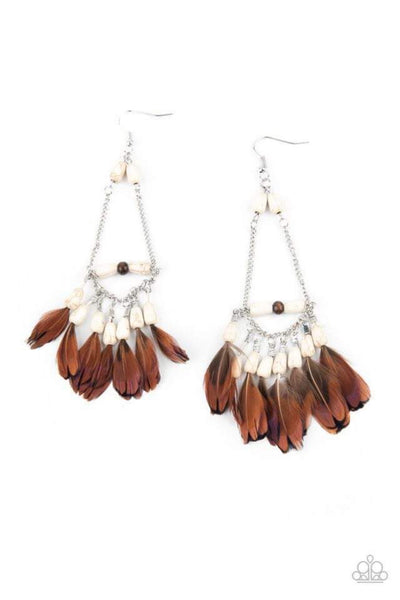 Paparazzi Haute Hawk White Earrings