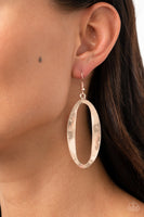 Paparazzi OVAL My Head -Rose Gold Earrings