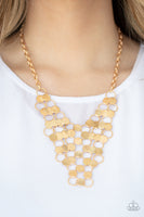 Paparazzi Cast a Wider Net Gold Necklace