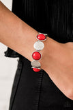 Paparazzi Boardwalk Boho  & Red  Bohemian Bombshell Necklace and Bracelet Set