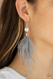 Paparazzi Feathered Flamboyance Silver Earrings