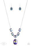 Paparazzi Million Dollar Moment Multi Iridescent/Oil Spill Necklace(Blue)