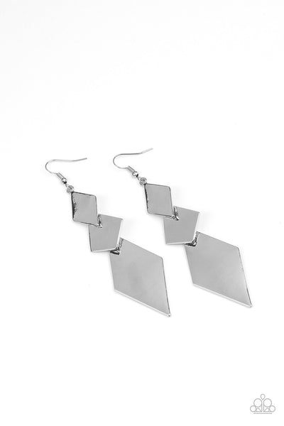 Paparazzi Danger Ahead Silver Earrings