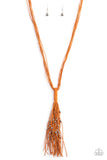 Paparazzi Hand-Knotted Knockout Orange Necklace