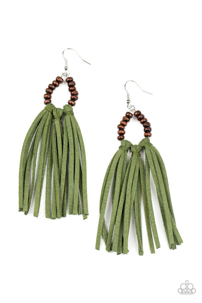 Paparazzi Easy To PerSUEDE Green Earrings