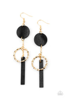 Paparazzi Raw Refinement Black Earrings