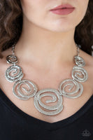 Paparazzi Statement Swirl Silver Necklaces