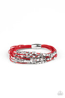 Paparazzi Star-Studded Affair Red Bracelet- Fashion Fix Feb 2021