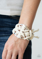 Paparazzi Macrame' Mode White Bracelet