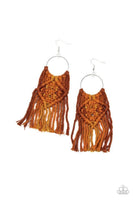 Paparazzi Macramé' Rainbow Brown Earrings