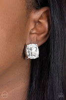 Paparazzi Bombshell Brilliance White Earrings