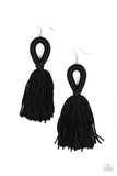 Paparazzi Tassels and Tiaras Black Earrings