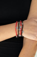 Paparazzi WOODnt Count It Red Bracelet