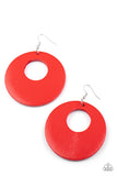 Paparazzi Island Hop Red Earrings