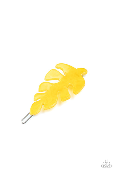 Paparazzi LEAF Your Mark Yellow Hair Clip