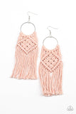 Paparazzi Macrame' Rainbow Pink Earrings