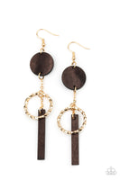 Paparazzi Raw Refinement Brown Earrings