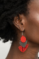 Paparazzi Jurassic Juxtaposition Red Earrings