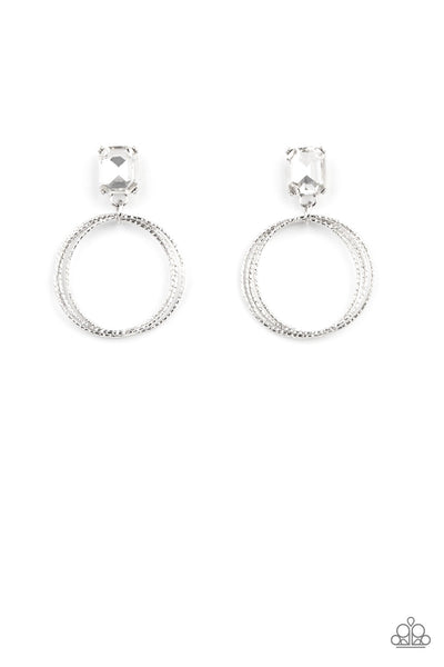 Paparazzi Prismatic Perfection White Earrings