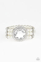 Paparazzi Speechless Sparkle White Bracelet - Fall Preview