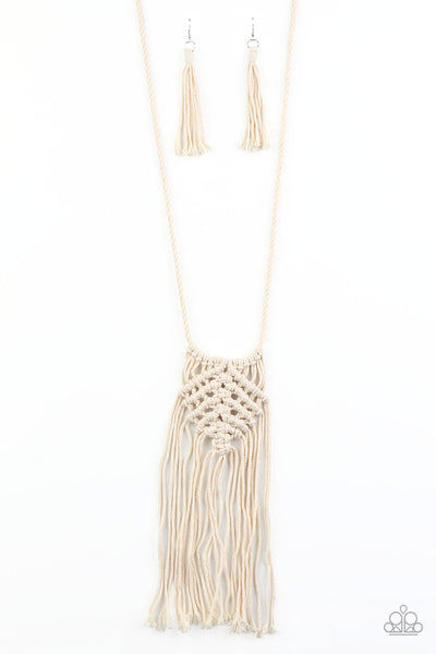 Paparazzi Macrame' Mantra White Necklace