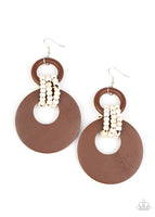 Paparazzi Beach Day Drama Brown Earrings