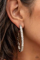 Paparazzi Borderline Brilliance White Earrings - Feb 2021 Fashion Fix