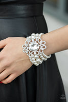 Paparazzi Rule The Room White Bracelet- EMP