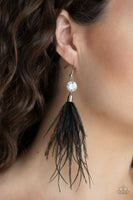 Paparazzi Feathered Flamboyance Black Earrings