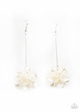 Paparazzi Swing Big -White Earrings - Life Of The Party