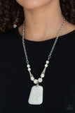 Paparazzi Sandstone Oasis  White Necklace