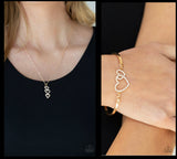 Paparazzi With All Your HEARTS & Cupid is Calling Gold Necklace & Bracelet Set