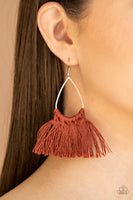 Paparazzi Tassel Treat Brown Earrings