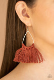 Paparazzi Tassel Treat Brown Earrings