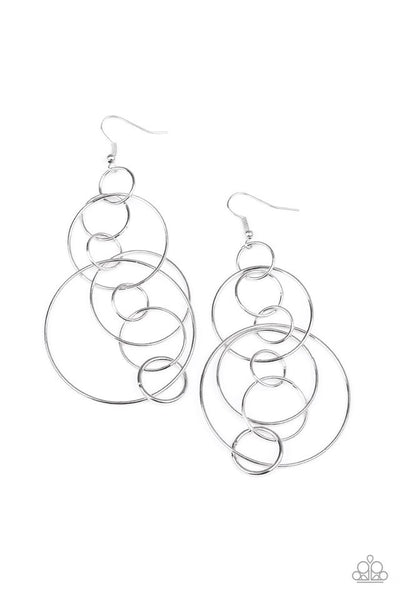 Paparazzi Running Circles Around You Silver Earrings