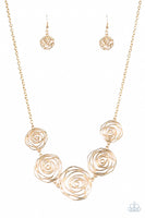 Paparazzi Rosy Rosette Gold Necklace