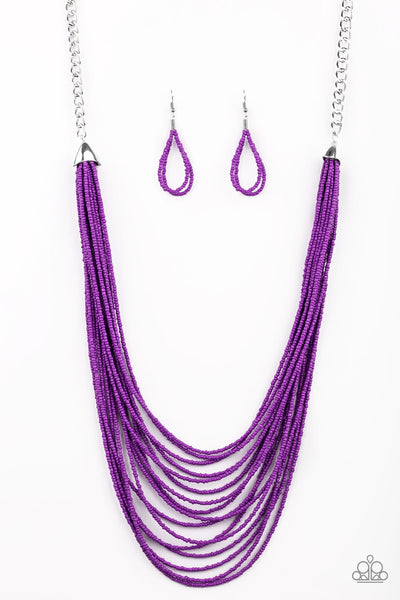 Paparazzi Peacefully Pacific Necklace - Purple - ChiTown Chick Bling Boutique 