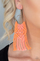 Paparazzi Macrame' Rainbow Orange Necklace