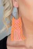 Paparazzi Macrame' Rainbow Orange Necklace