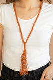 Paparazzi Hand-Knotted Knockout Orange Necklace