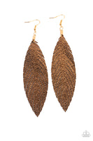 Paparazzi Feather Fantasy Gold Earrings