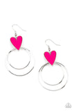 Paparazzi Happily Ever Hearts Pink Earrings